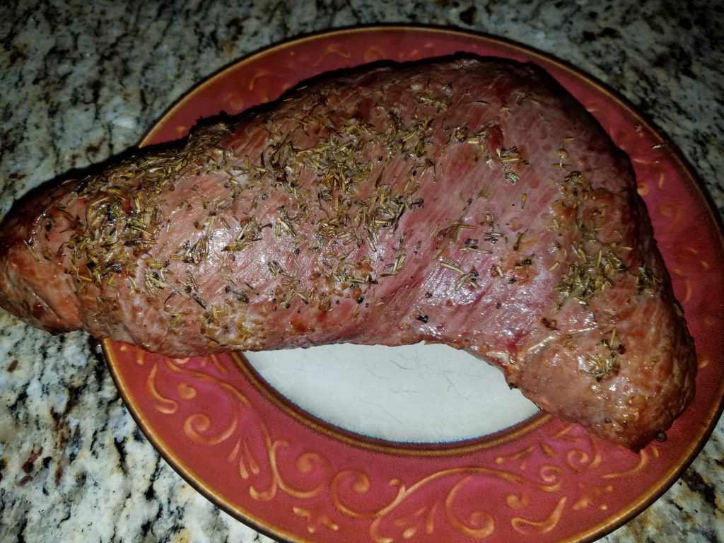 Tri-tip pulled from the smoker at 130 degrees internal