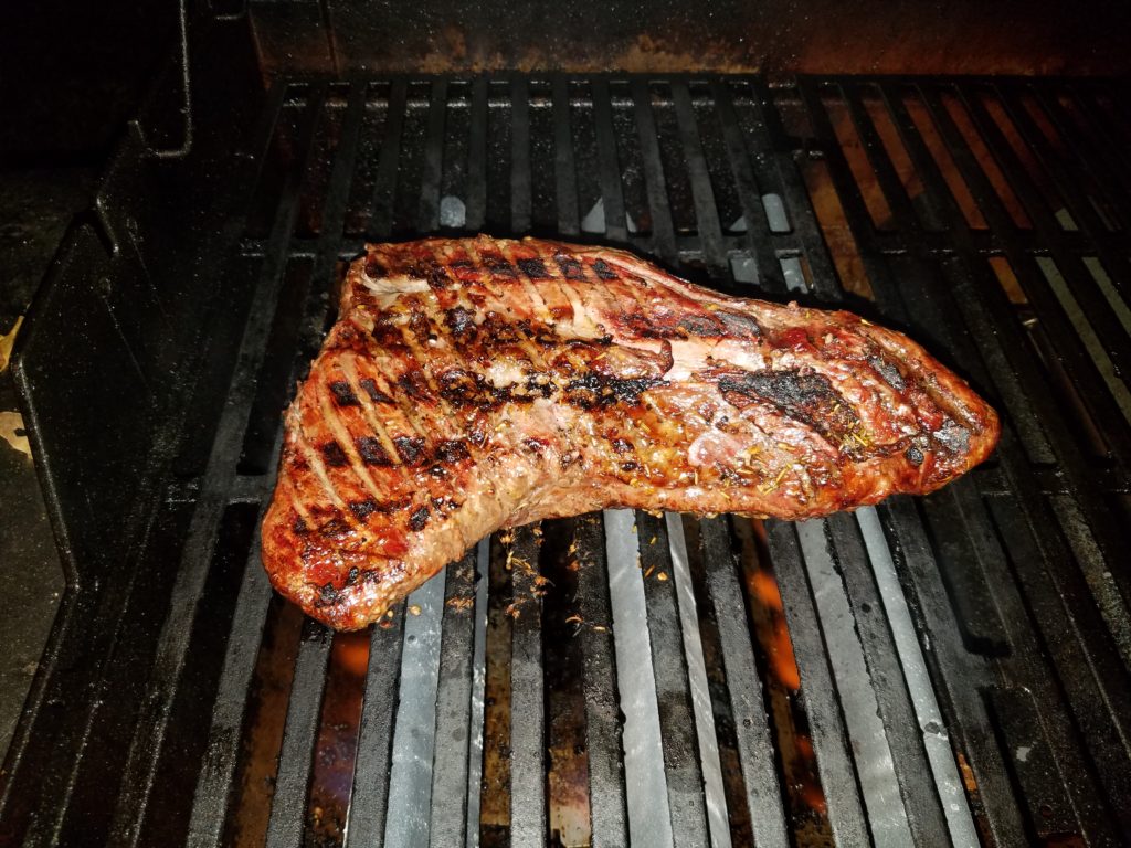 Tri-tip searing on the grill
