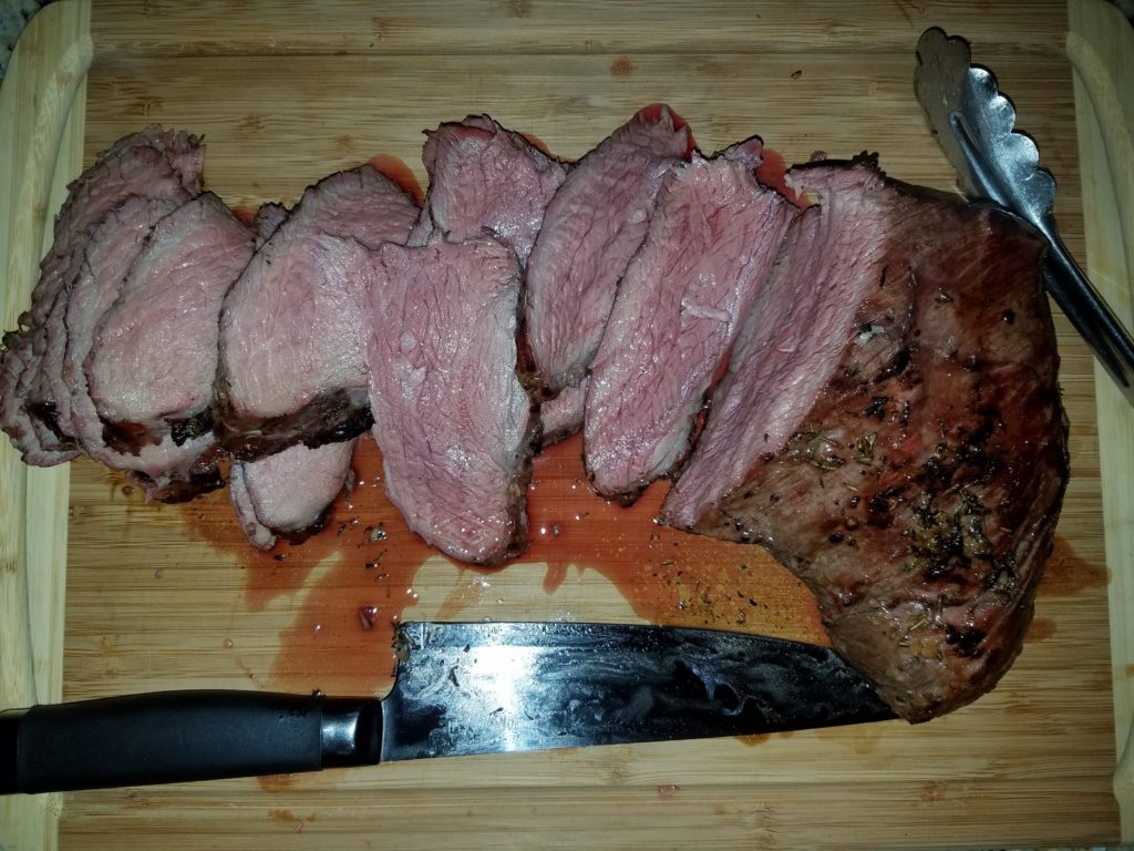 Tri-tip sliced for serving