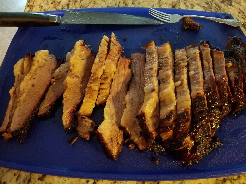 Brisket sliced and cubed, first attempt