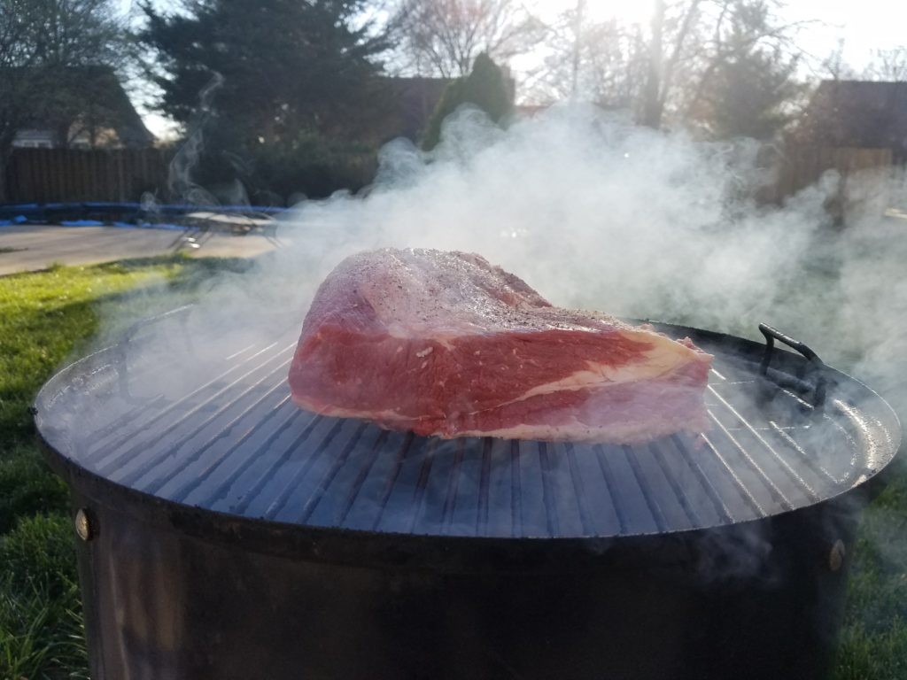 Raw brisket point and flat, second burnt ends attempt
