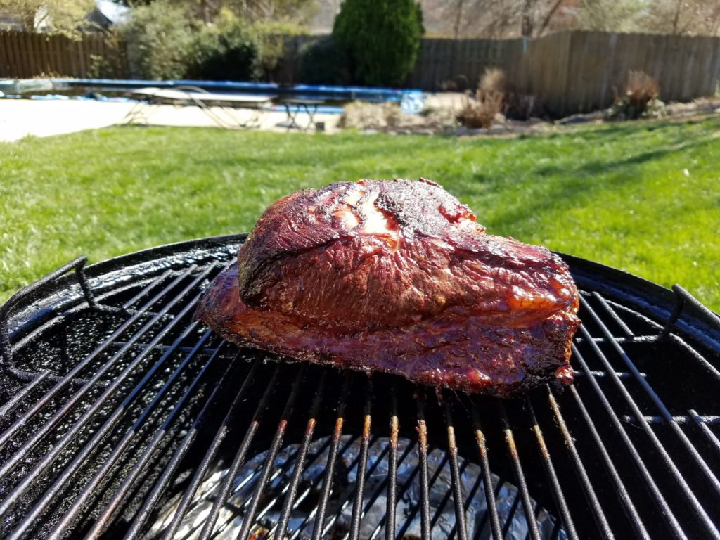 Brisket point 4 hours into the second attempt
