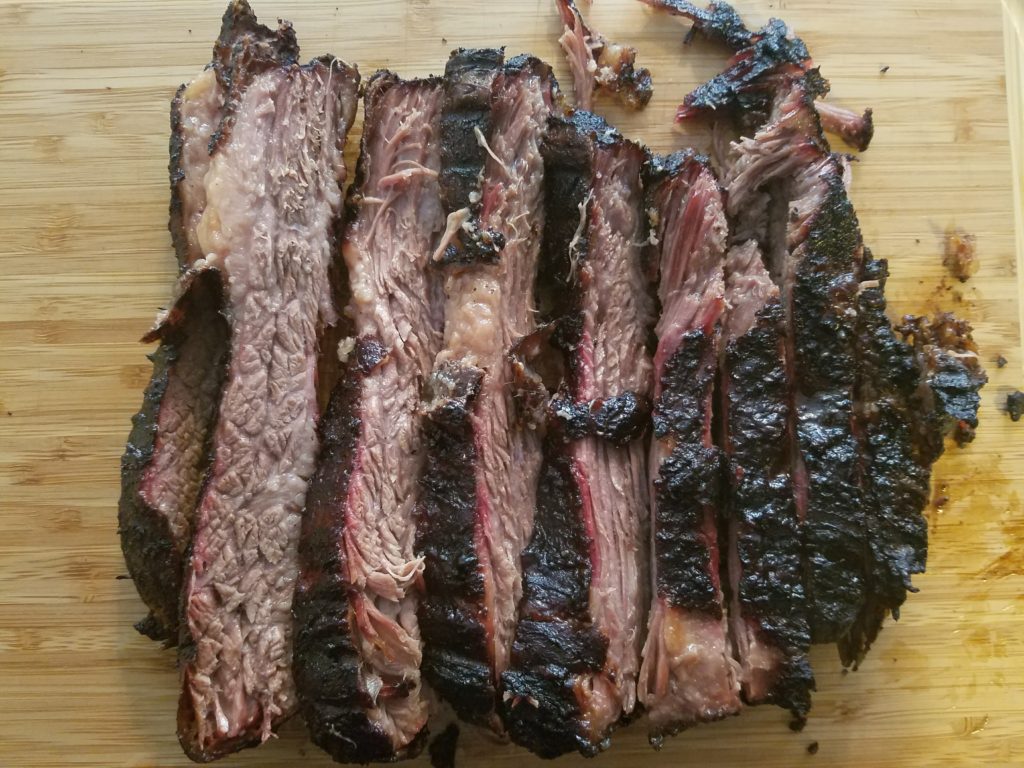 Sliced Brisket point used for burnt ends