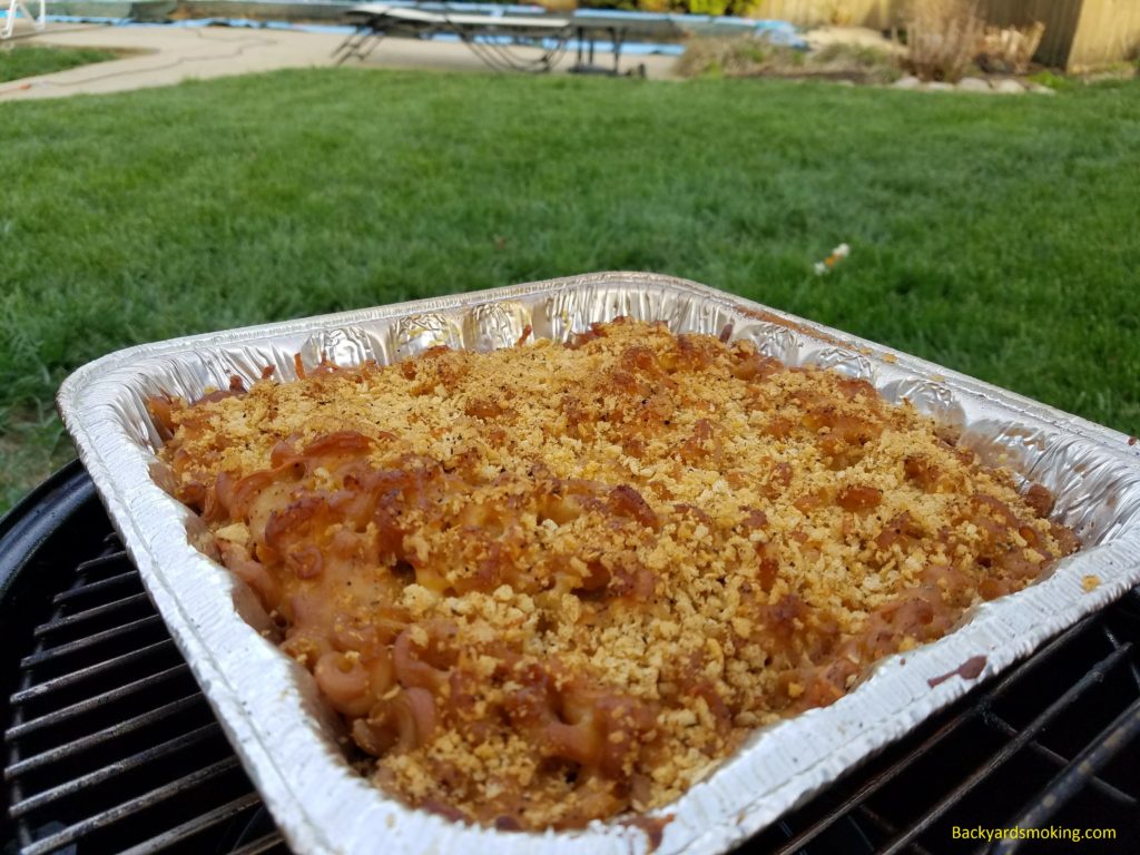 Finished smoked mac and cheese after 90 minutes on the smoker