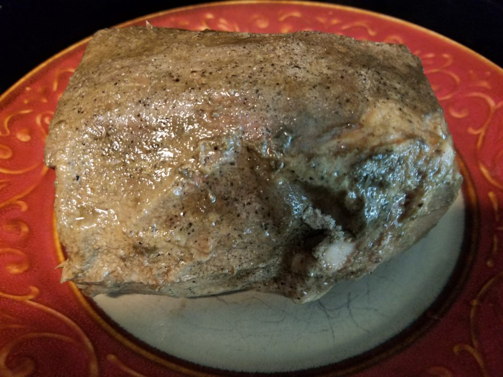 Eye round removed from bag after 24 hours sous vide