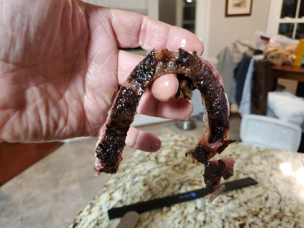 Finished hot and fast brisket, sliced